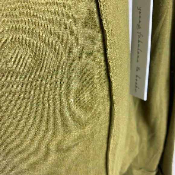 NWT YOUNG FAB BROKE Soft Button Down Long Sleeve Tshirt Olive Green Womens Med - Picture 3 of 8